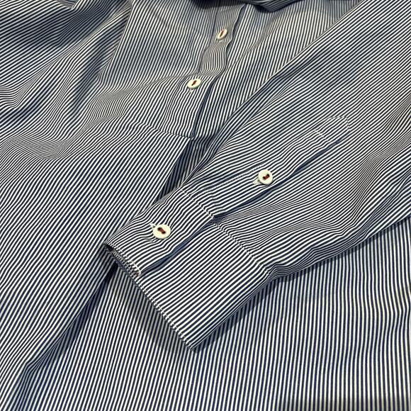 Mersea Dress Womens Medium Blue White Stripe Essential Shirt Dress - Picture 9 of 14